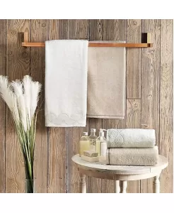 Taç 1500186404001 Bambu Hamam Setı Alına Ekru&amp;bej