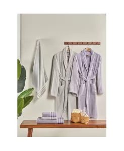 Taç 1500187784001 Pure Cotton Aıle Setı Alba Lavanta Grı