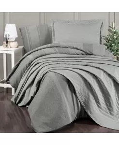 Schafer Soho Tek Kişilik Yatak Örtüsü &amp; Nevresim Set -5 Parça -gri