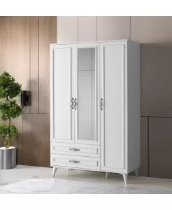 Aytaş Sahra 3 Kapaklı Aynalı Dolap ( Beyaz )