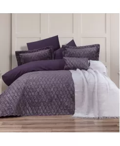 Schafer Daily Kadife Çeyiz Seti-9 Parça-mürdüm