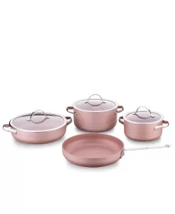 Korkmaz A2619 Linea 7 Parça Tencere Seti -Rosegold