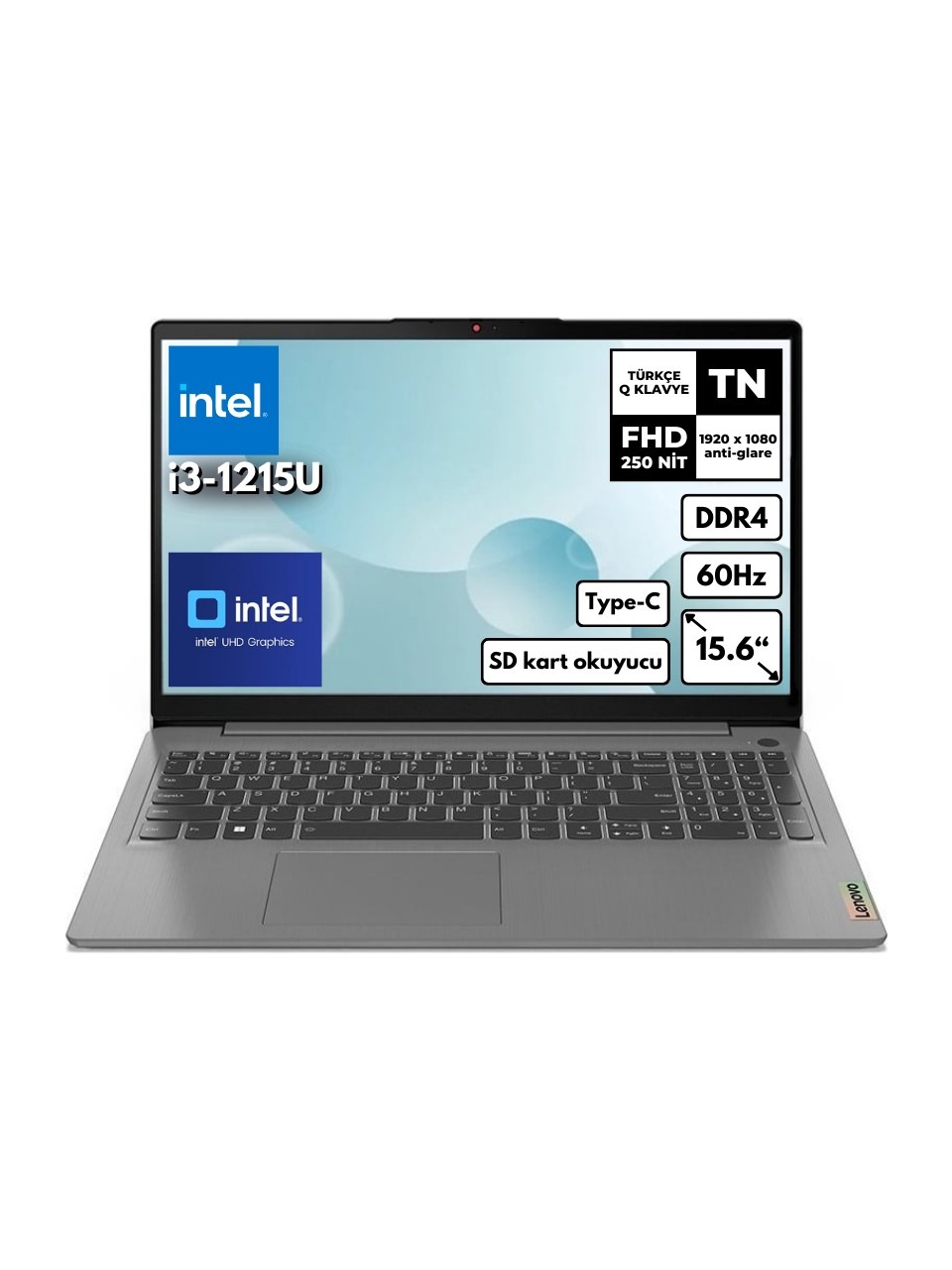Lenovo IdeaPad 3 15IAU7 82RK018HTX i3-1215U 4 GB 512 GB SSD UHD Graphics 15.6" Full HD Notebook