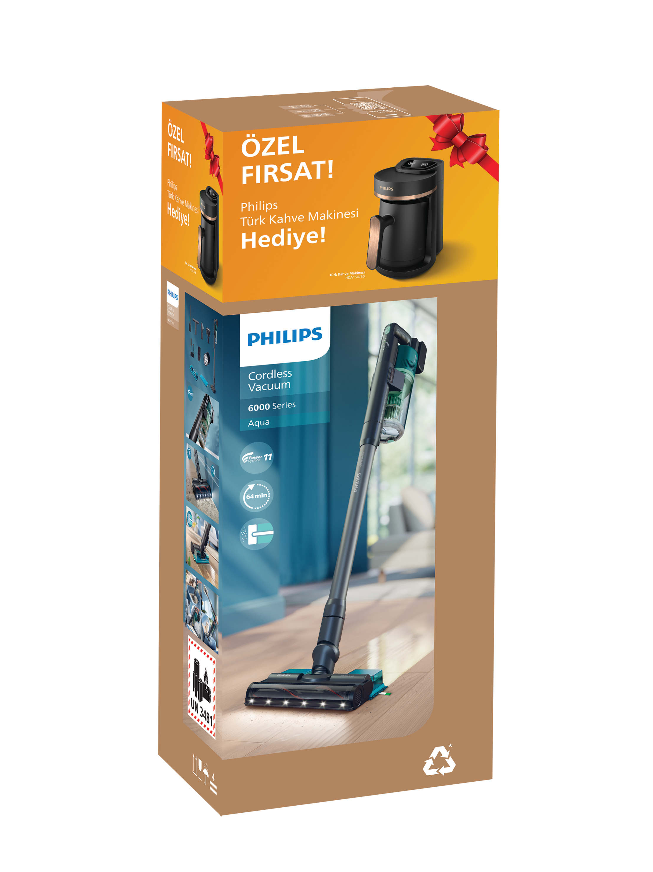 Philips Xc6557/01 Dikey Şarjlı Süpürge &amp; Türk Kahve Makinesi İkili Paket