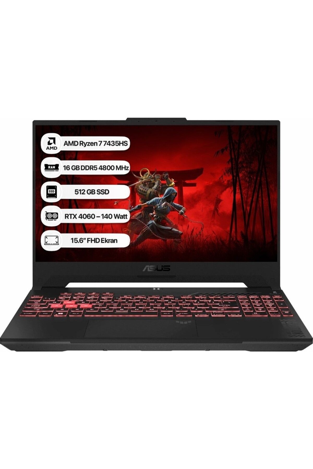 Asus Tuf Gaming A15 FA507NVR-LP030 R7 7435HS 16GB 512GB SSD RTX4060 15.6" Full HD Gam Notebook
